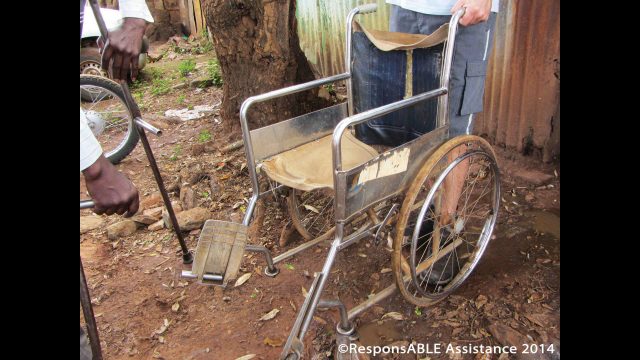 Any disability related equipment such as wheelchairs were often in a very poor state of repair. A wheelchair in a very poor state of repair