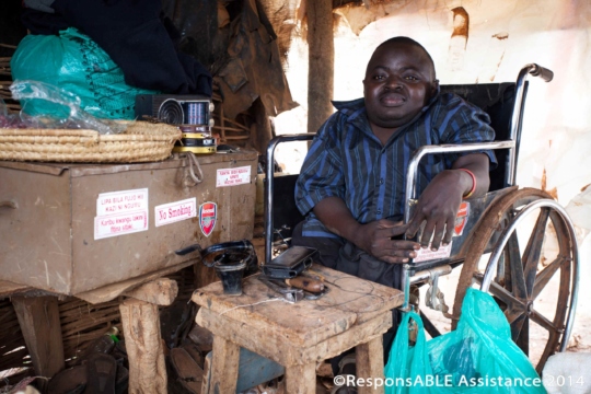People are incredibly resourceful and despite often grinding poverty can make small businesses out of very little. We met shoe makers, Margaret and Justin and sweet shop owner, Rebecca, all of whom had physical disabilities. Justin sits in his wheelchair in the roadside shack from where he has built a successful shoe repair business