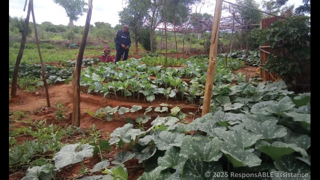 Francis in Nzembis vegetable garden. It is important that Fursa initiave leaders become role models.